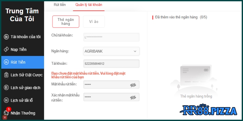 rút tiền RR88 thêm tài khoản nhận